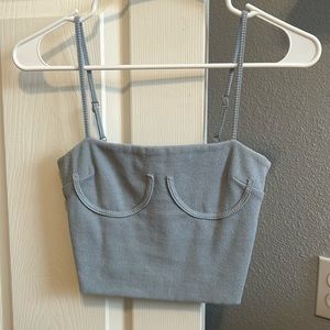 Light blue crop top